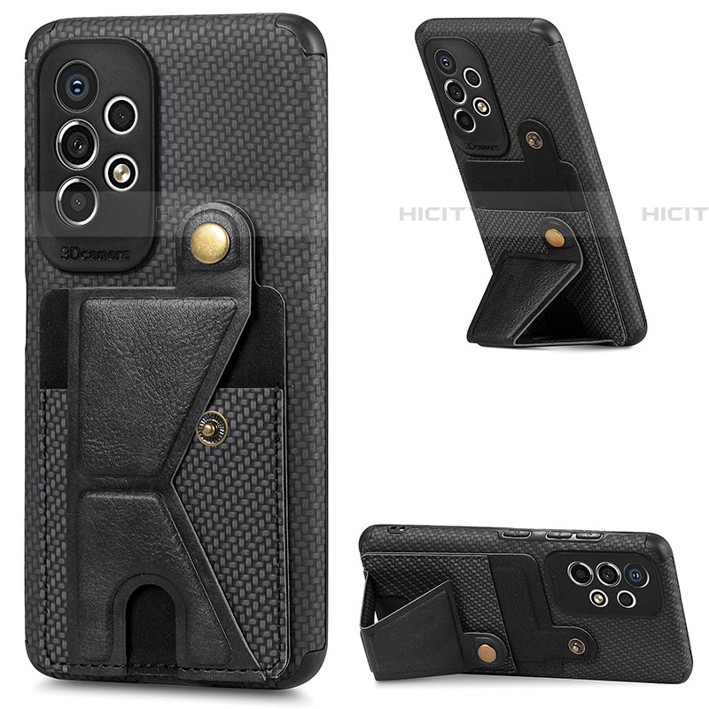 Coque Ultra Fine Silicone Souple Housse Etui avec Aimante Magnetique S02D pour Samsung Galaxy A73 5G Noir Plus