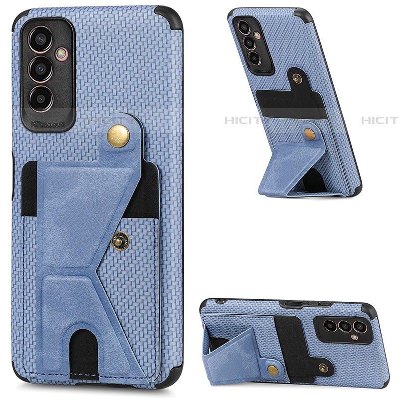 Coque Ultra Fine Silicone Souple Housse Etui avec Aimante Magnetique S02D pour Samsung Galaxy F13 4G Bleu Plus