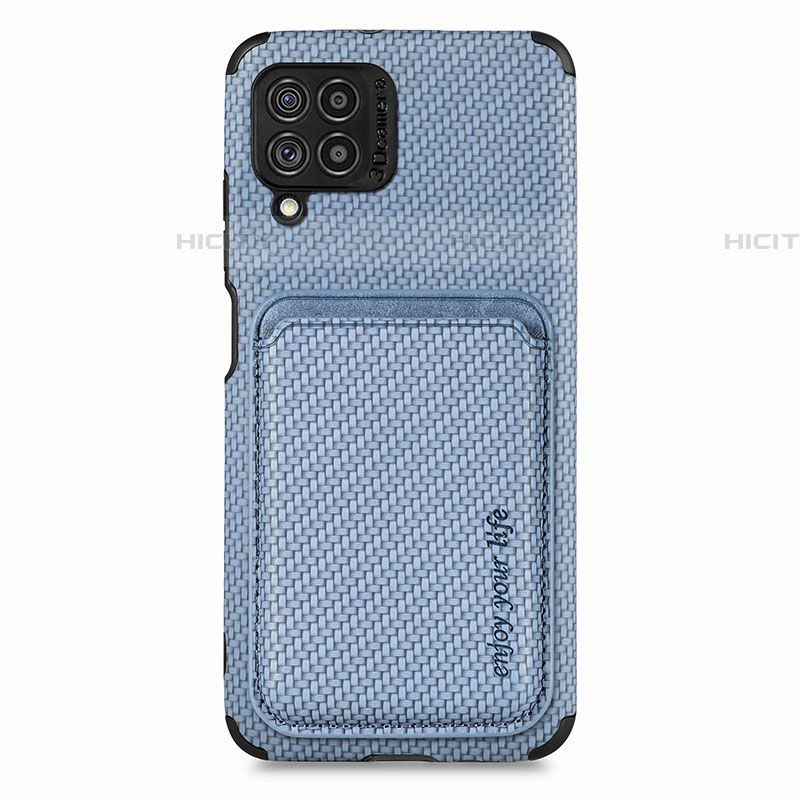 Coque Ultra Fine Silicone Souple Housse Etui avec Aimante Magnetique S02D pour Samsung Galaxy F62 5G Bleu Plus