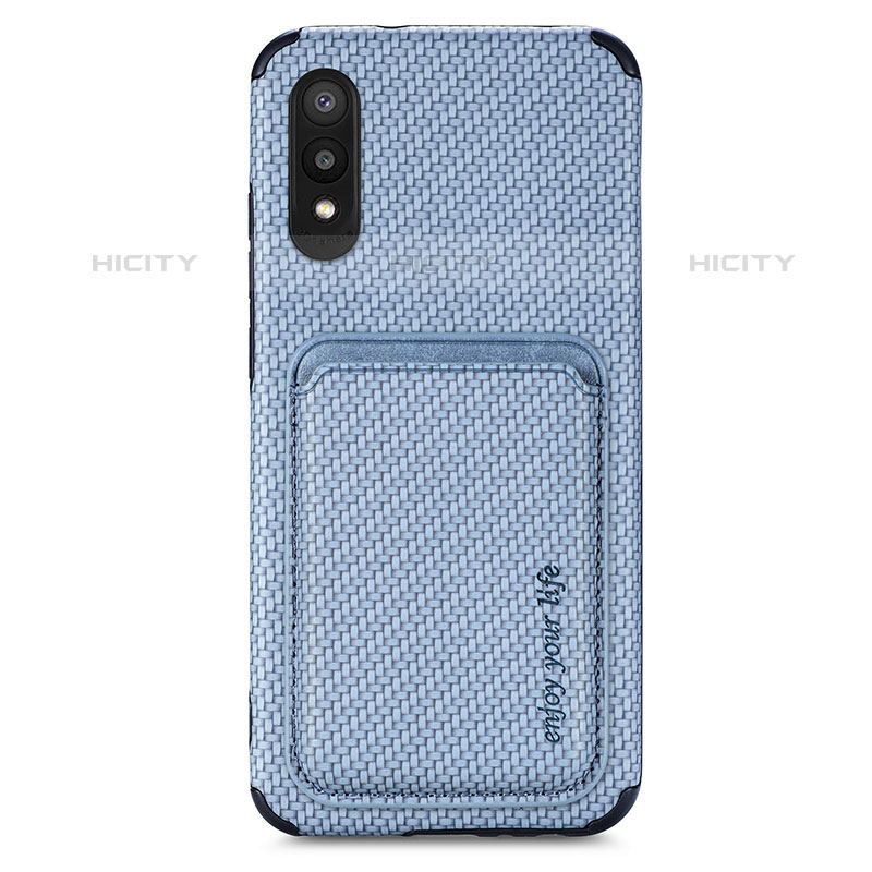 Coque Ultra Fine Silicone Souple Housse Etui avec Aimante Magnetique S02D pour Samsung Galaxy M02 Bleu Plus