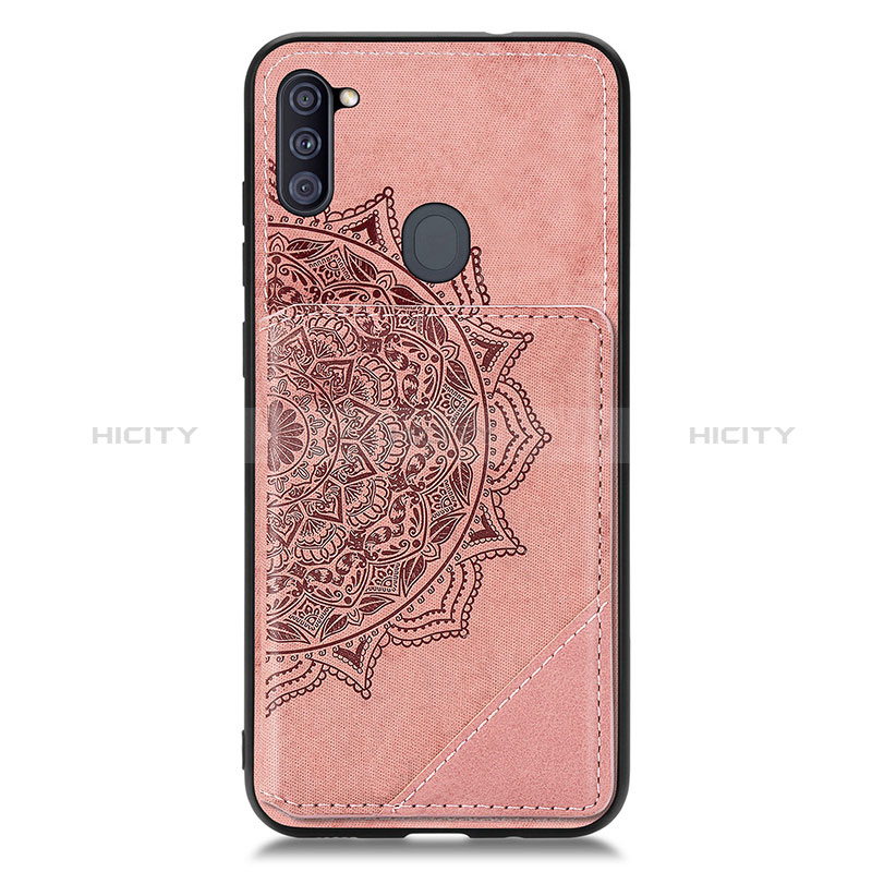 Coque Ultra Fine Silicone Souple Housse Etui avec Aimante Magnetique S02D pour Samsung Galaxy M11 Or Rose Plus