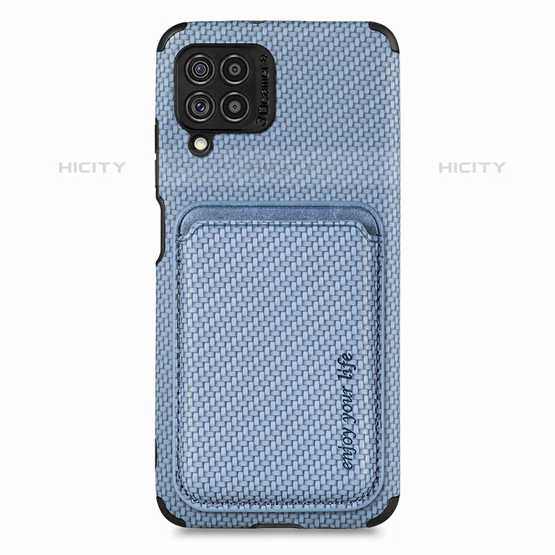 Coque Ultra Fine Silicone Souple Housse Etui avec Aimante Magnetique S02D pour Samsung Galaxy M62 4G Bleu Plus