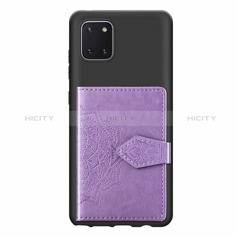 Coque Ultra Fine Silicone Souple Housse Etui avec Aimante Magnetique S02D pour Samsung Galaxy Note 10 Lite Violet Plus