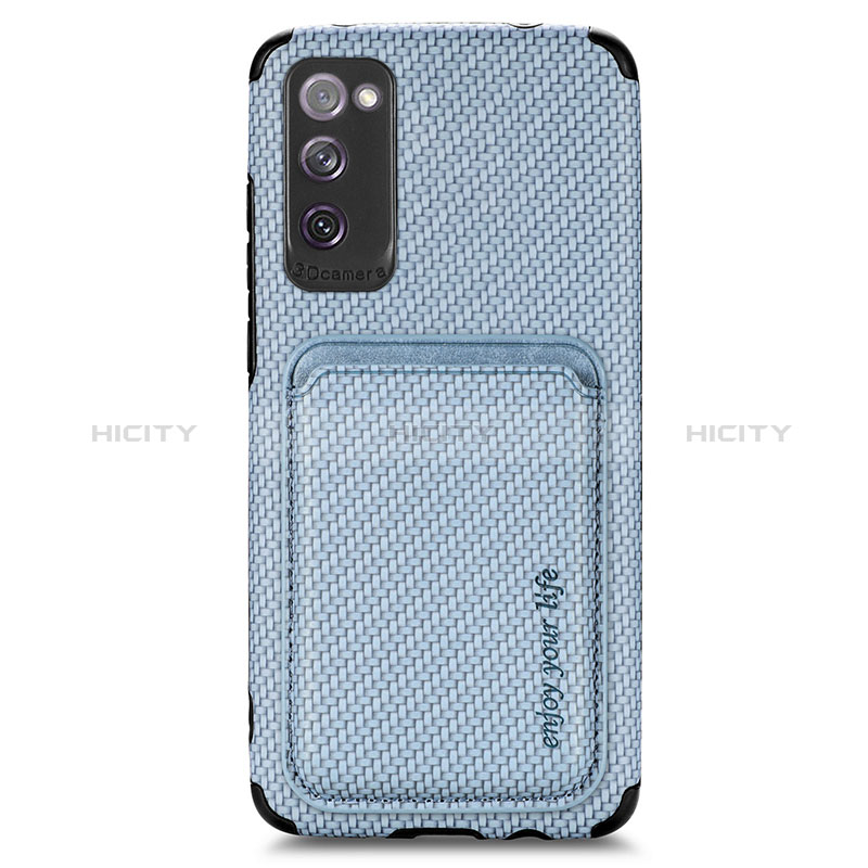 Coque Ultra Fine Silicone Souple Housse Etui avec Aimante Magnetique S02D pour Samsung Galaxy S20 FE (2022) 5G Bleu Plus