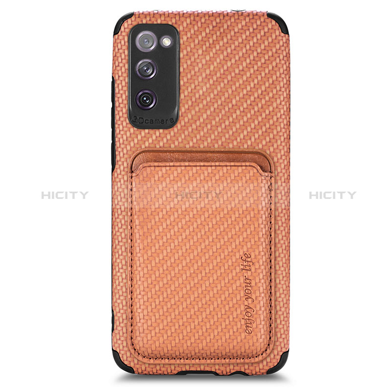 Coque Ultra Fine Silicone Souple Housse Etui avec Aimante Magnetique S02D pour Samsung Galaxy S20 FE (2022) 5G Marron Plus