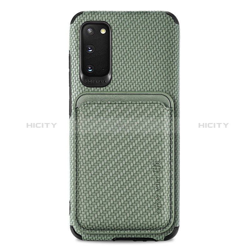 Coque Ultra Fine Silicone Souple Housse Etui avec Aimante Magnetique S02D pour Samsung Galaxy S20 Vert Plus