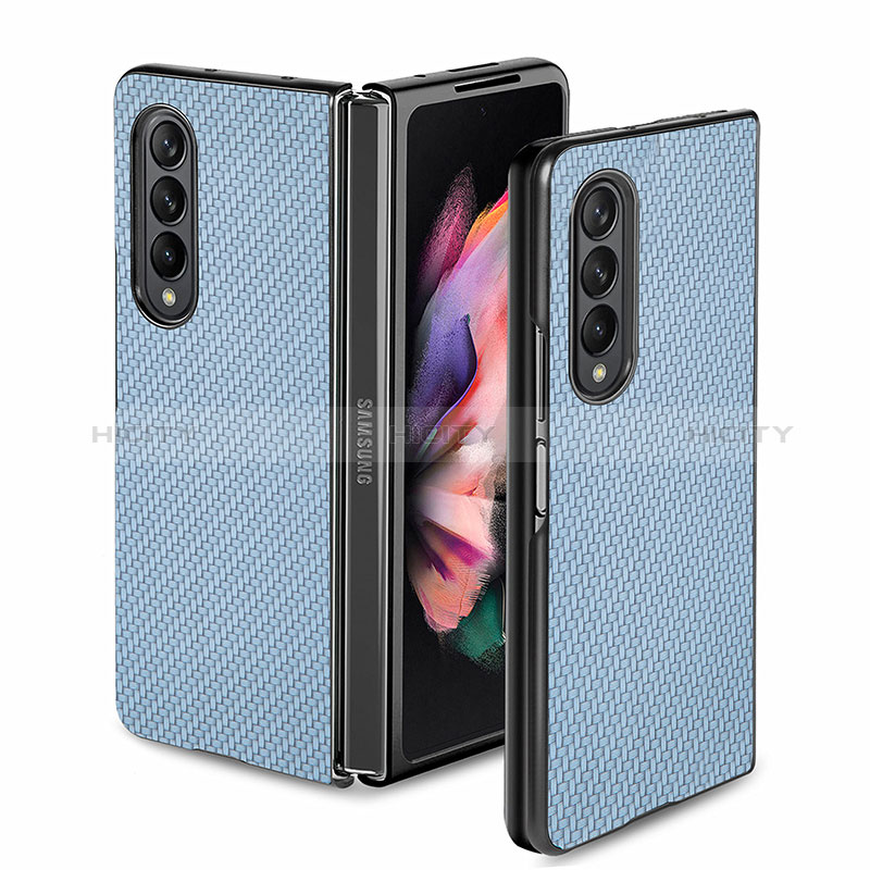 Coque Ultra Fine Silicone Souple Housse Etui avec Aimante Magnetique S02D pour Samsung Galaxy Z Fold3 5G Bleu Plus