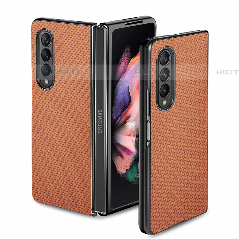 Coque Ultra Fine Silicone Souple Housse Etui avec Aimante Magnetique S02D pour Samsung Galaxy Z Fold4 5G Marron Plus