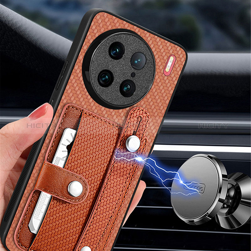 Coque Ultra Fine Silicone Souple Housse Etui avec Aimante Magnetique S02D pour Vivo X90 Pro 5G Plus