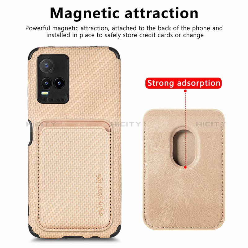 Coque Ultra Fine Silicone Souple Housse Etui avec Aimante Magnetique S02D pour Vivo Y21 Plus