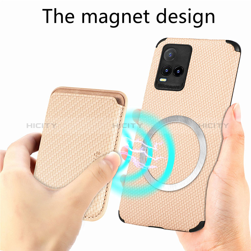 Coque Ultra Fine Silicone Souple Housse Etui avec Aimante Magnetique S02D pour Vivo Y21 Plus