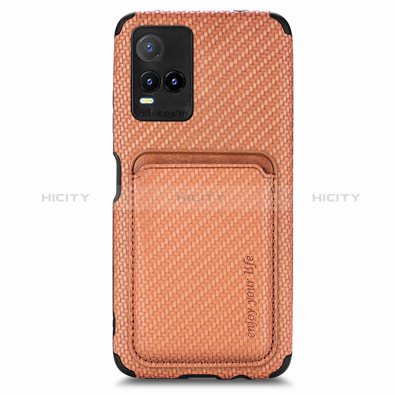 Coque Ultra Fine Silicone Souple Housse Etui avec Aimante Magnetique S02D pour Vivo Y21e Plus