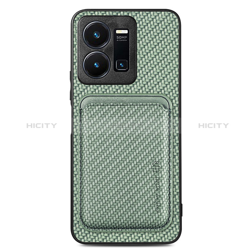 Coque Ultra Fine Silicone Souple Housse Etui avec Aimante Magnetique S02D pour Vivo Y35 4G Plus