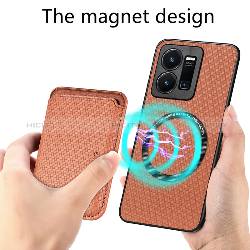 Coque Ultra Fine Silicone Souple Housse Etui avec Aimante Magnetique S02D pour Vivo Y35 4G Plus