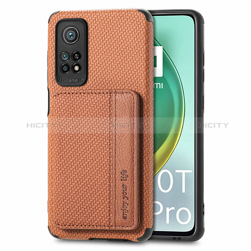 Coque Ultra Fine Silicone Souple Housse Etui avec Aimante Magnetique S02D pour Xiaomi Mi 10T 5G Marron Plus