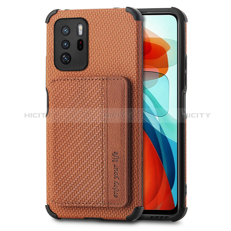 Coque Ultra Fine Silicone Souple Housse Etui avec Aimante Magnetique S02D pour Xiaomi Poco X3 GT 5G Marron Plus