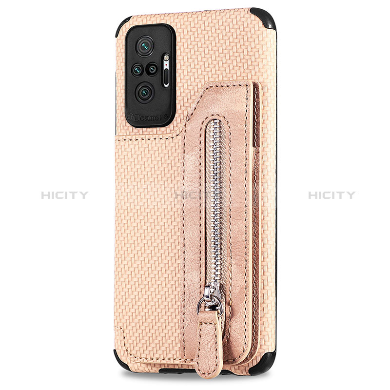 Coque Ultra Fine Silicone Souple Housse Etui avec Aimante Magnetique S02D pour Xiaomi Redmi Note 10 Pro 4G Or Plus