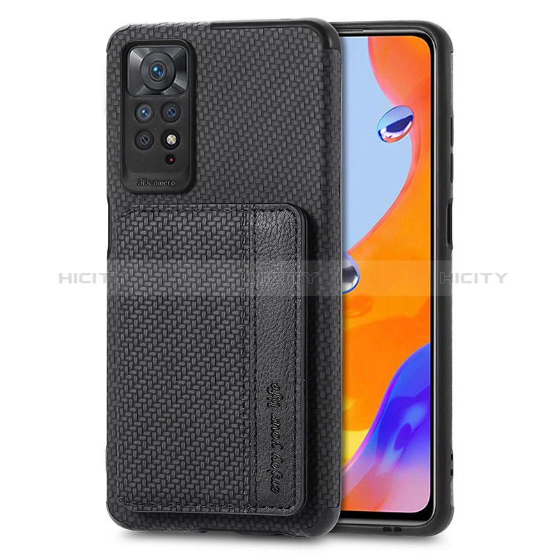 Coque Ultra Fine Silicone Souple Housse Etui avec Aimante Magnetique S02D pour Xiaomi Redmi Note 11 Pro 4G Noir Plus