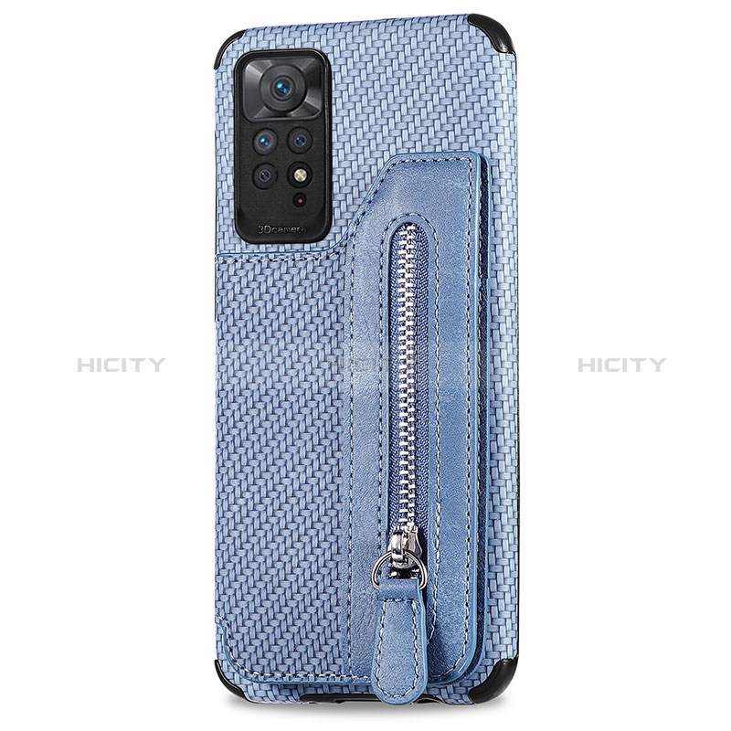 Coque Ultra Fine Silicone Souple Housse Etui avec Aimante Magnetique S02D pour Xiaomi Redmi Note 11S 4G Bleu Plus