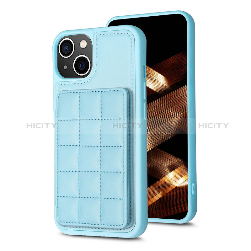 Coque Ultra Fine Silicone Souple Housse Etui avec Aimante Magnetique S03D pour Apple iPhone 14 Bleu Ciel Plus