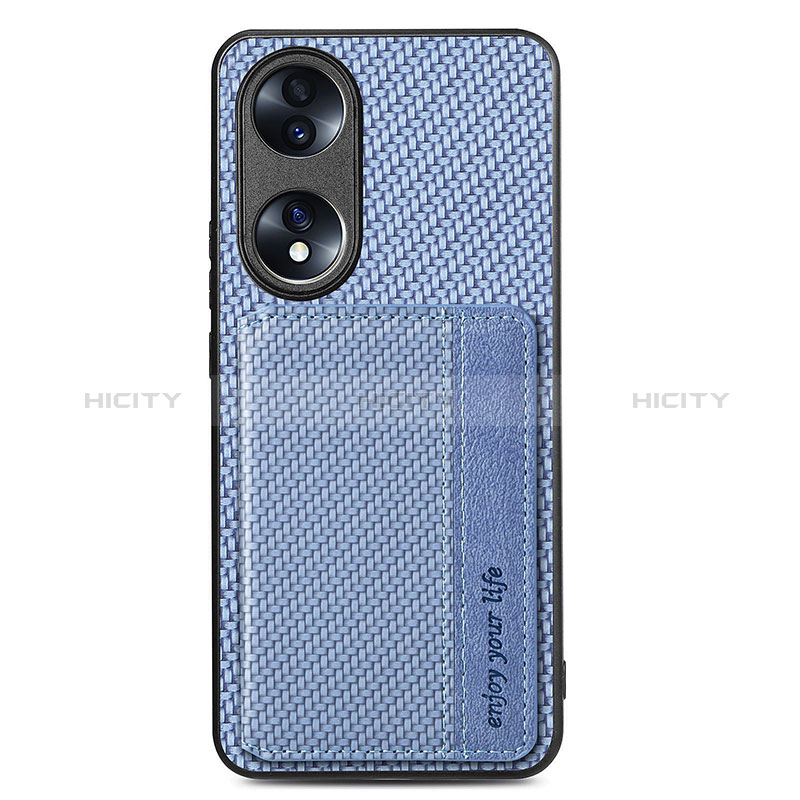 Coque Ultra Fine Silicone Souple Housse Etui avec Aimante Magnetique S03D pour Huawei Honor 70 5G Bleu Plus