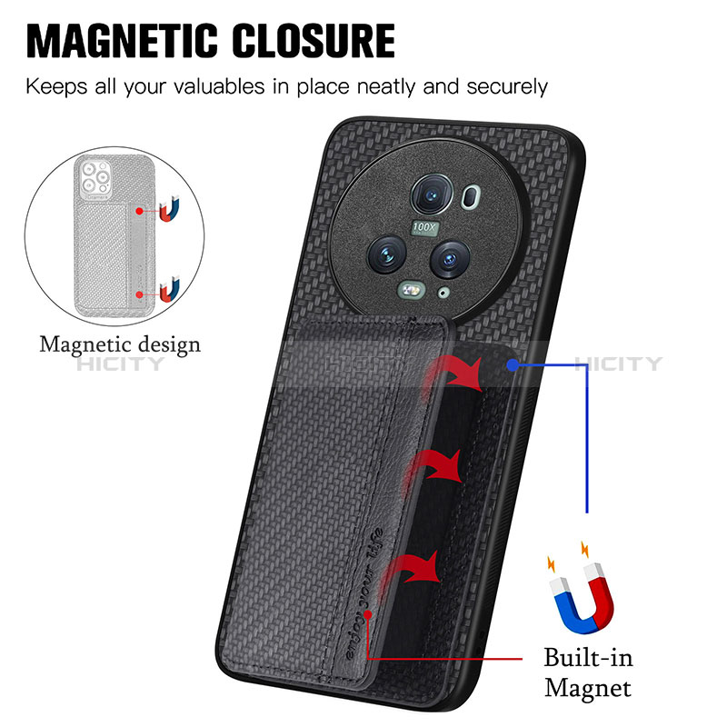 Coque Ultra Fine Silicone Souple Housse Etui avec Aimante Magnetique S03D pour Huawei Honor Magic5 Pro 5G Plus