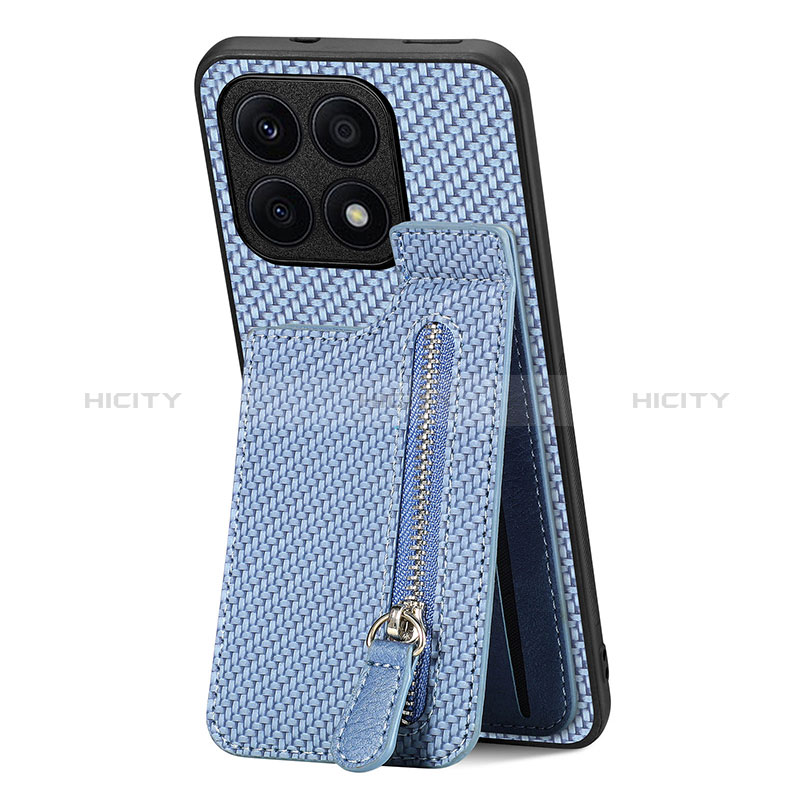 Coque Ultra Fine Silicone Souple Housse Etui avec Aimante Magnetique S03D pour Huawei Honor X8a 4G Bleu Plus