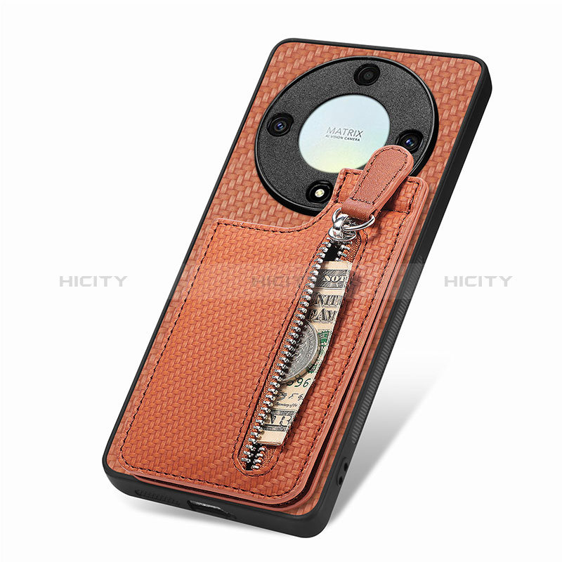 Coque Ultra Fine Silicone Souple Housse Etui avec Aimante Magnetique S03D pour Huawei Honor X9a 5G Marron Plus