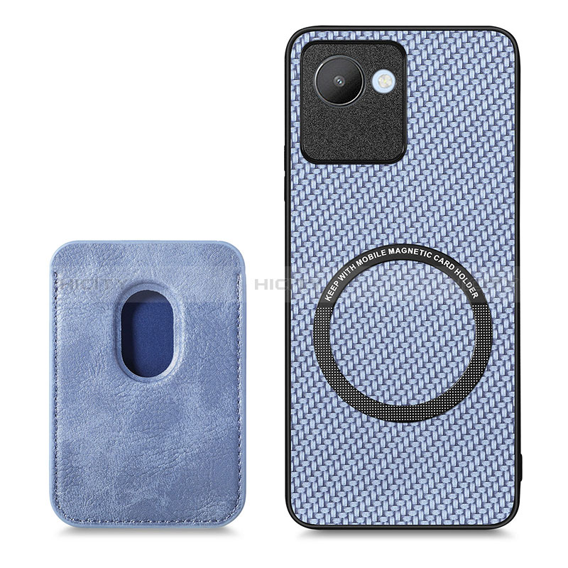 Coque Ultra Fine Silicone Souple Housse Etui avec Aimante Magnetique S03D pour Realme C30 Bleu Plus