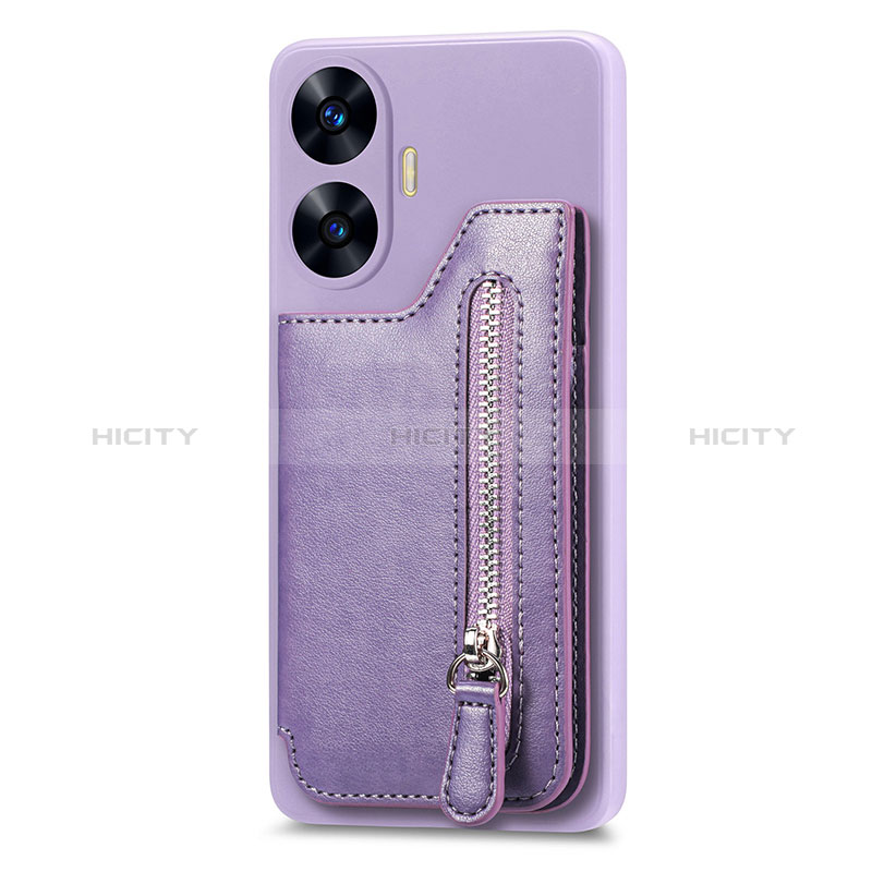 Coque Ultra Fine Silicone Souple Housse Etui avec Aimante Magnetique S03D pour Realme C55 Violet Plus