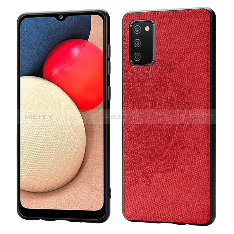 Coque Ultra Fine Silicone Souple Housse Etui avec Aimante Magnetique S03D pour Samsung Galaxy A02s Rouge Plus