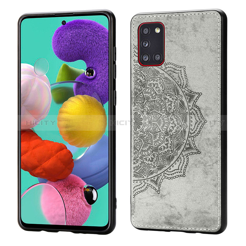 Coque Ultra Fine Silicone Souple Housse Etui avec Aimante Magnetique S03D pour Samsung Galaxy A31 Gris Plus