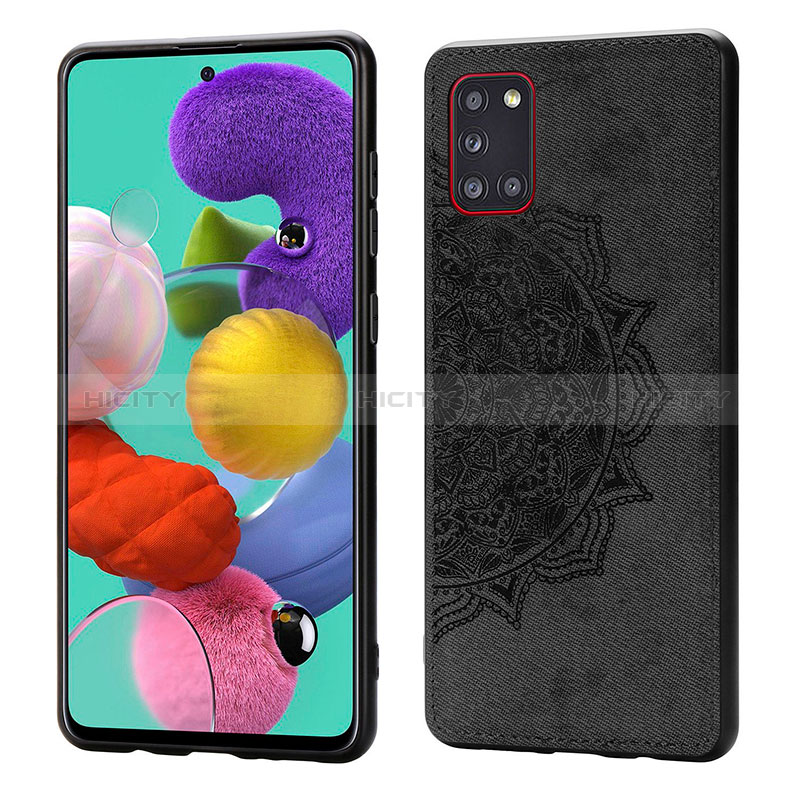 Coque Ultra Fine Silicone Souple Housse Etui avec Aimante Magnetique S03D pour Samsung Galaxy A31 Noir Plus