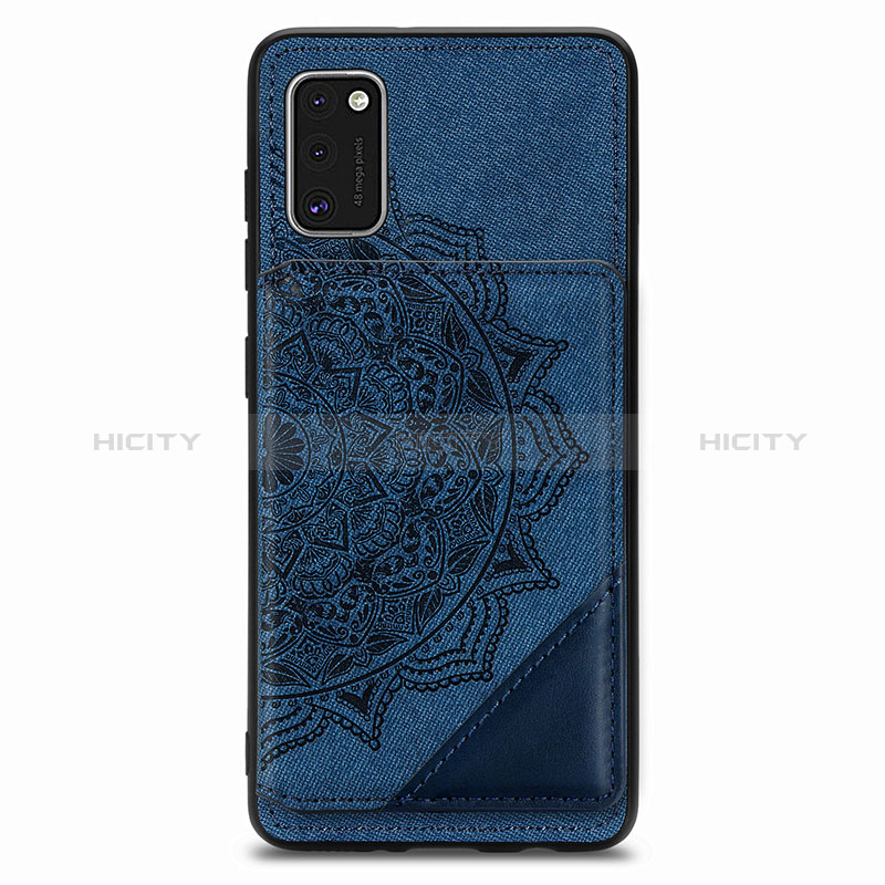 Coque Ultra Fine Silicone Souple Housse Etui avec Aimante Magnetique S03D pour Samsung Galaxy A41 Bleu Plus