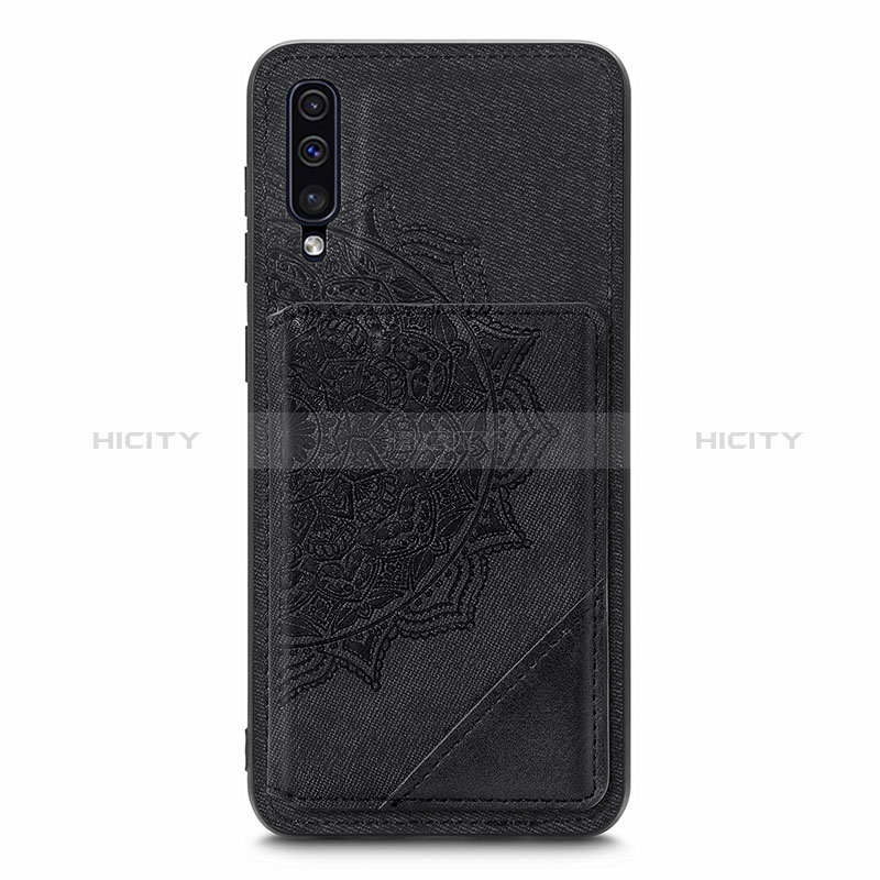 Coque Ultra Fine Silicone Souple Housse Etui avec Aimante Magnetique S03D pour Samsung Galaxy A50 Noir Plus