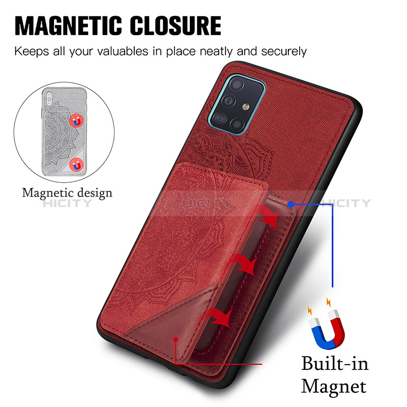 Coque Ultra Fine Silicone Souple Housse Etui avec Aimante Magnetique S03D pour Samsung Galaxy A51 4G Plus