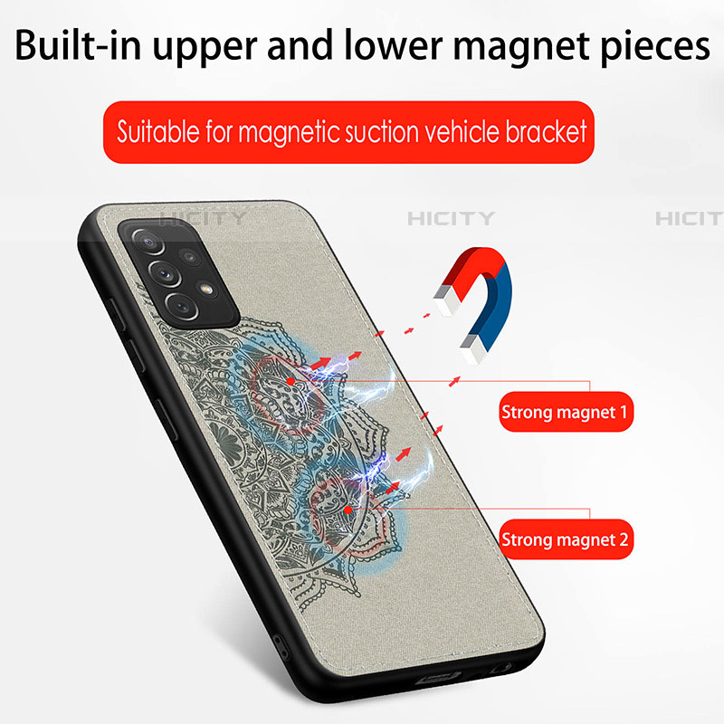 Coque Ultra Fine Silicone Souple Housse Etui avec Aimante Magnetique S03D pour Samsung Galaxy A52 5G Plus