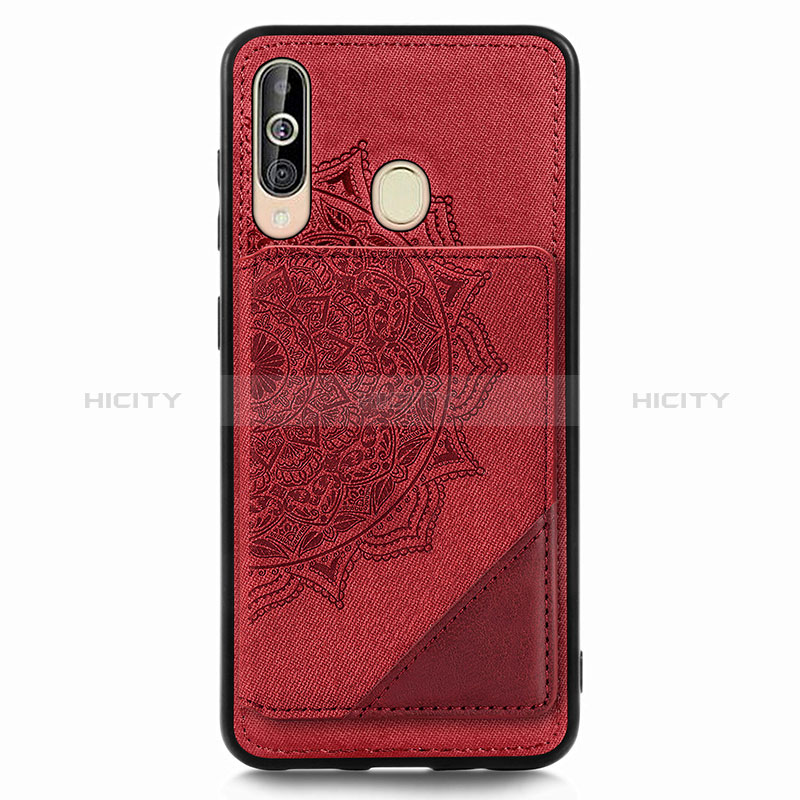 Coque Ultra Fine Silicone Souple Housse Etui avec Aimante Magnetique S03D pour Samsung Galaxy A60 Rouge Plus