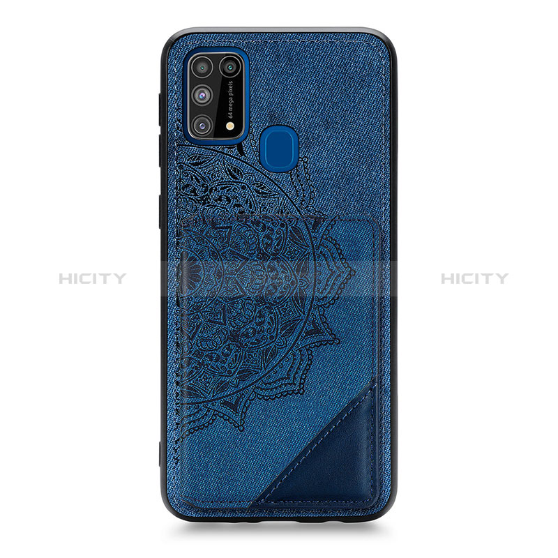 Coque Ultra Fine Silicone Souple Housse Etui avec Aimante Magnetique S03D pour Samsung Galaxy M21s Bleu Plus