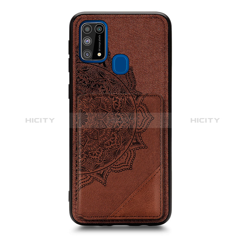 Coque Ultra Fine Silicone Souple Housse Etui avec Aimante Magnetique S03D pour Samsung Galaxy M31 Prime Edition Marron Plus