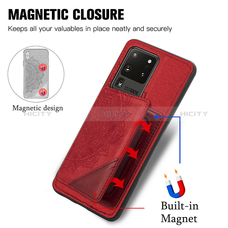 Coque Ultra Fine Silicone Souple Housse Etui avec Aimante Magnetique S03D pour Samsung Galaxy S20 Ultra 5G Plus