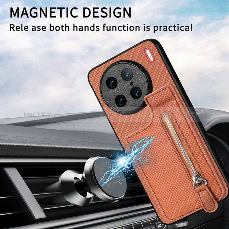 Coque Ultra Fine Silicone Souple Housse Etui avec Aimante Magnetique S03D pour Vivo X90 Pro 5G Plus