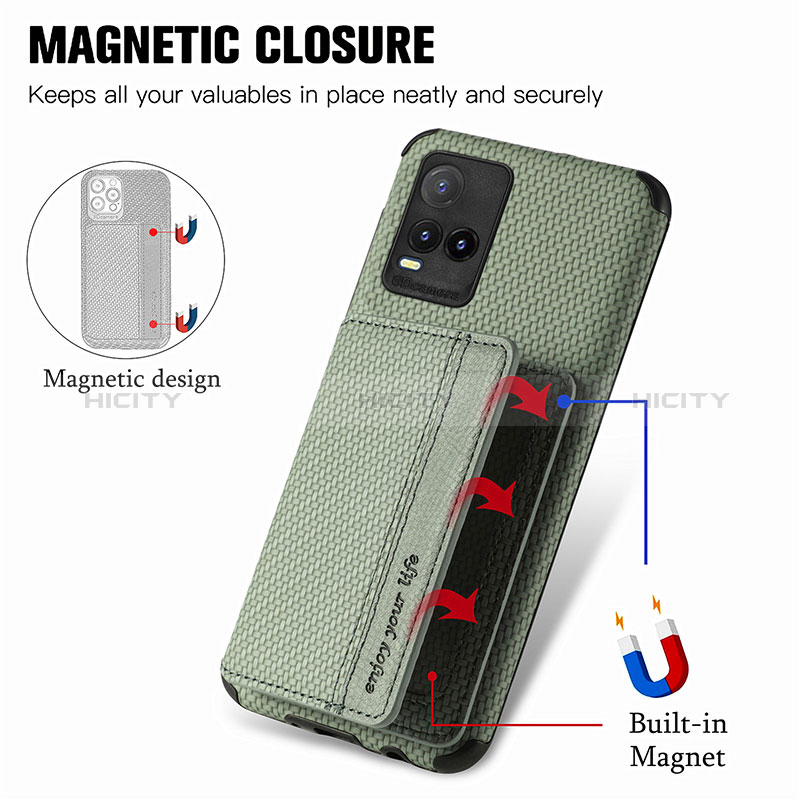 Coque Ultra Fine Silicone Souple Housse Etui avec Aimante Magnetique S03D pour Vivo Y21a Plus