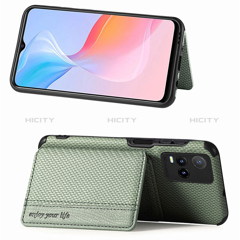 Coque Ultra Fine Silicone Souple Housse Etui avec Aimante Magnetique S03D pour Vivo Y21e Plus