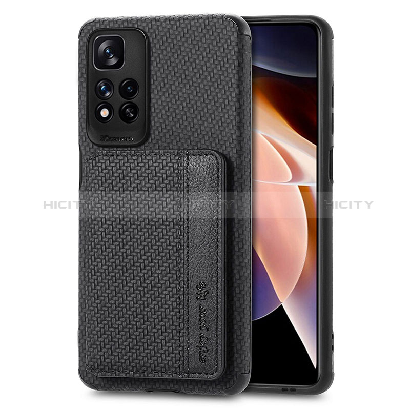 Coque Ultra Fine Silicone Souple Housse Etui avec Aimante Magnetique S03D pour Xiaomi Mi 11i 5G (2022) Noir Plus