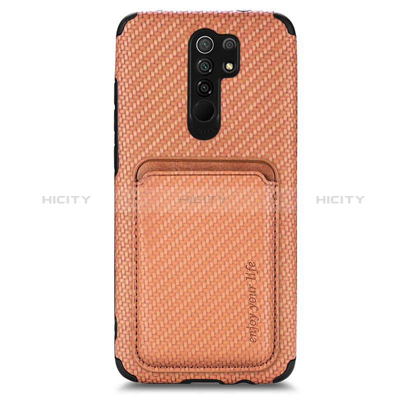 Coque Ultra Fine Silicone Souple Housse Etui avec Aimante Magnetique S03D pour Xiaomi Redmi 9 Prime India Marron Plus