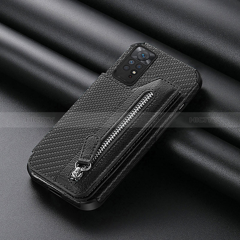 Coque Ultra Fine Silicone Souple Housse Etui avec Aimante Magnetique S03D pour Xiaomi Redmi Note 11 4G (2022) Noir Plus