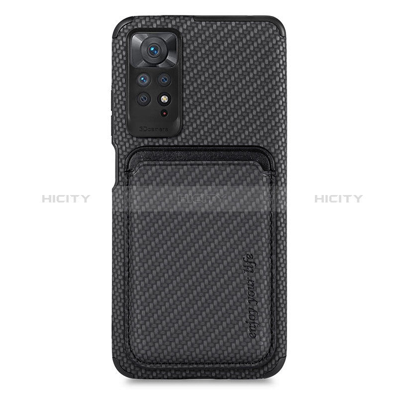 Coque Ultra Fine Silicone Souple Housse Etui avec Aimante Magnetique S03D pour Xiaomi Redmi Note 11 Pro 5G Noir Plus