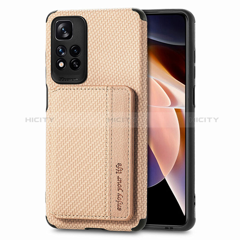 Coque Ultra Fine Silicone Souple Housse Etui avec Aimante Magnetique S03D pour Xiaomi Redmi Note 11 Pro+ Plus 5G Or Plus