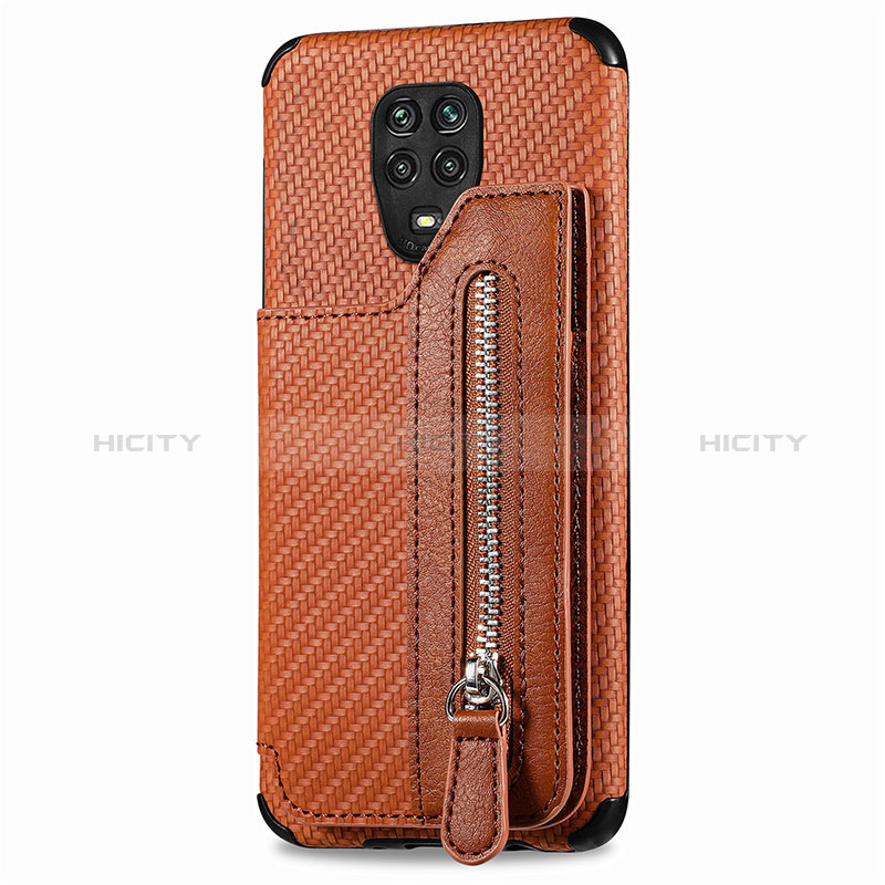 Coque Ultra Fine Silicone Souple Housse Etui avec Aimante Magnetique S03D pour Xiaomi Redmi Note 9S Marron Plus